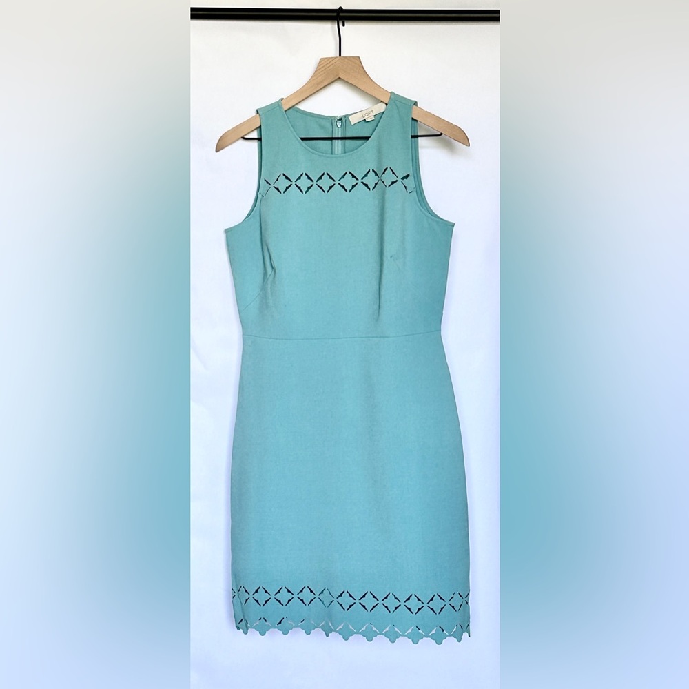LOFT Laser Cut Sheath Dress